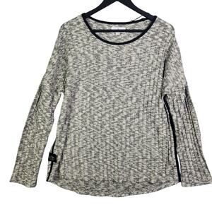 NEW Neon Buddha Scenic Knit Sweater Top Sz L Chalk Black NWT Lagenlook Womens